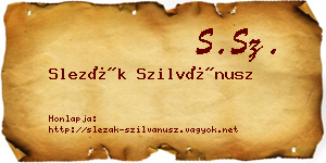 Slezák Szilvánusz névjegykártya